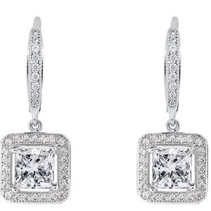 Cut Drop Earrings with Cubic Zirconia Crytals